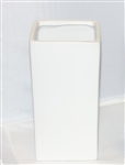 Ceramic Rectangle Vase 5"X 5"OPEN,10"HIGH - White