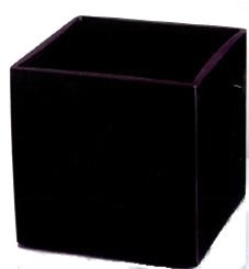 Black Cube Glass Vase 6x6x6