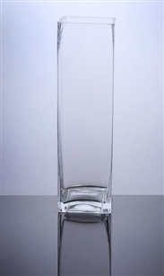 Square Glass Block Vase 5x5x20"h
