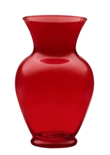 11" Bouquet Vase, Translucent Red, 9/case