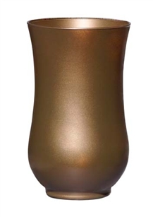 9" Hurricane Vase, Caramel Ice, 4/case