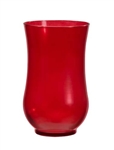 9" Hurricane Vase, Translucent Red, 4/case