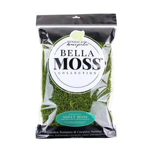 BELLA MOSS PRESERVED SHEET MOSS, 200 CU IN BAG, 10/CASE