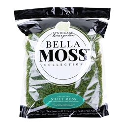BELLA MOSS PRESERVED SHEET MOSS, 480 CU IN BAG, 10/CASE