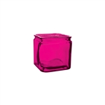 4" x 4" x 4" Square, Raspberry,  Pack Size: 12