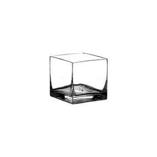 5" x 5" x 5" Square Vase, Crystal,  Pack Size: 6