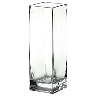 3" x 3" x 8 1/2" Square Vase, Crystal,  Pack Size: 6