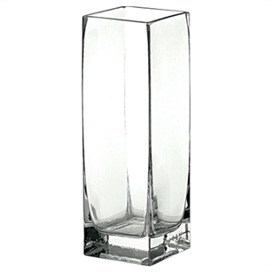 3 3/4"x3 3/4"x11" Square Vase, Crystal,  Pack Size: 6