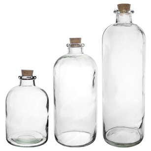 Apothecary Bottle Asst., Crystal,  Pack Size: 12