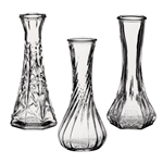 6" Bud Vase Asst, Crystal,  Pack Size: 24