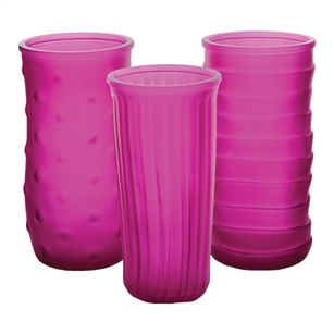 8 1/2" Rose Vase Asst., Raspberry Frost,  Pack Size: 12