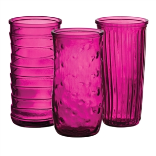 8 1/2" Rose Vase Asst., Raspberry,  Pack Size: 12