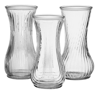 9 3/4" Rose Vase Asst, Crystal,  Pack Size: 24