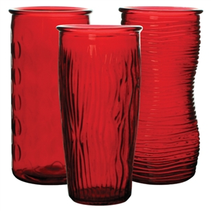 9 3/4" Rose Vase Assortment, Ruby,  Pack Size: 12