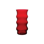 6 3/8" Groovy Vase, Ruby,  Pack Size: 12