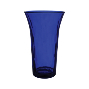 8" Optic Trumpet Vase, Cobalt,  Pack Size: 12