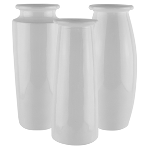 9" Trio Bouquet Vase Asst., White,  Pack Size: 12