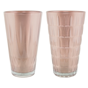 9" Cut Crystal Vase Asst, Rose Gold,  Pack Size: 6