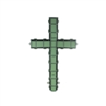 24" Cross, Green,  Pack Size: 2