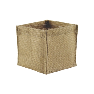 5" Square Burlap w/H Liner, Natural Burlap,  Pack Size: 24