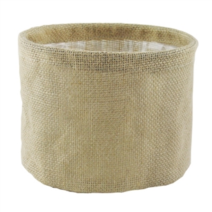 7" Round Burlap w/S Liner, Natural Burlap,  Pack Size: 24