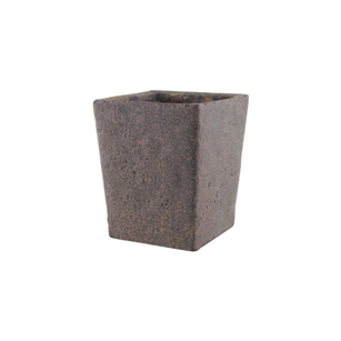5 1/2" Tapered Square Vase, Weathered Brown,  Pack Size: 4