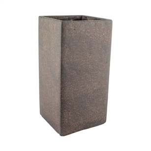9 3/4" Square Vase, Weathered Brown,  Pack Size: 4