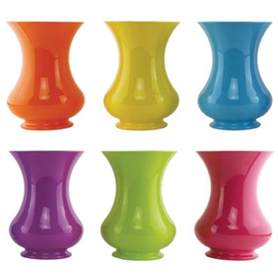 8 1/2" Pedestal Vase, Popsicle Assortment,  Pack Size: 12