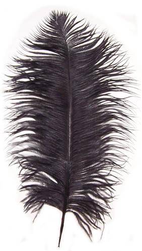 Ostrich Drabs 19-22" Dyed Black - Per 1/2 lb