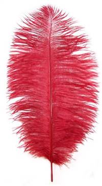 Ostrich Drabs 9-13" Dyed Red - Per 1/2 lb