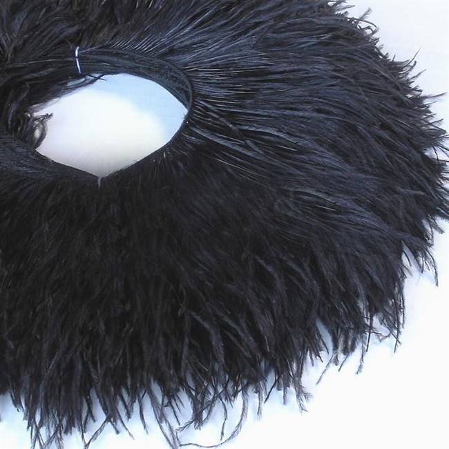 Ostrich Feather Fringe 4-5" - Black - 2 Yards