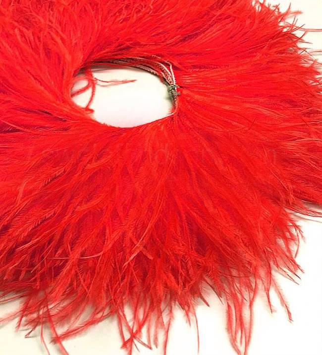 Ostrich Feather Fringe 5-6" Orange - 2 Yards