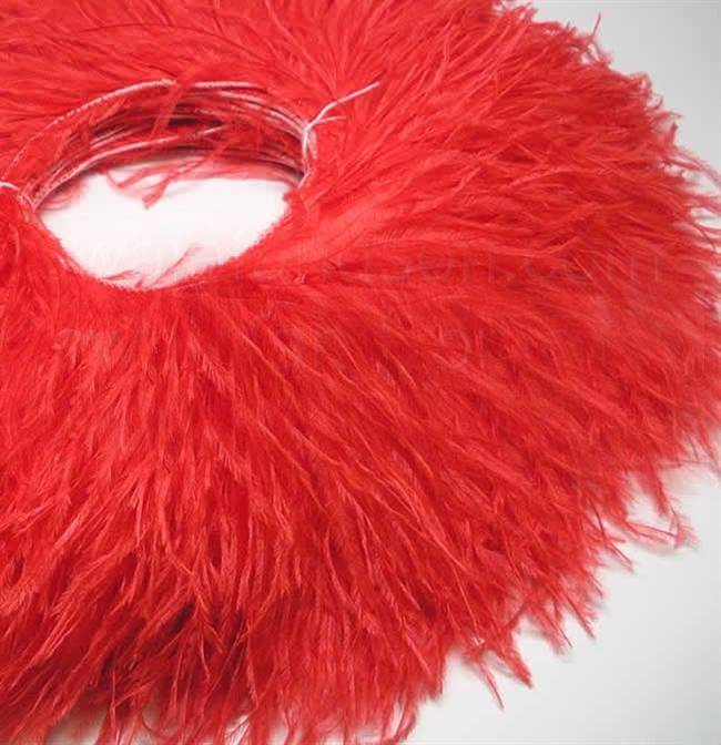 Ostrich Feather Fringe 5-6" Red - 2 Yards