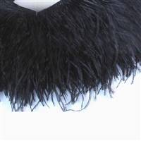 Ostrich Feather Fringe 6-7" Black - 2 Yards