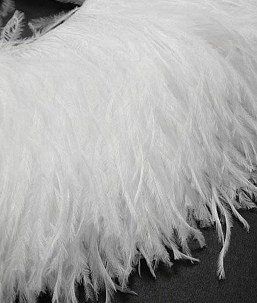Ostrich Feather Fringe 6-7" Snow White - 2 Yards