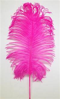 Ostrich Tail Feathers 14-17" Dyed Fuchsia - Per 1/2 lb