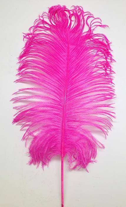 Ostrich Tail Feathers 14-17" Dyed Fuchsia - Per 1/2 lb