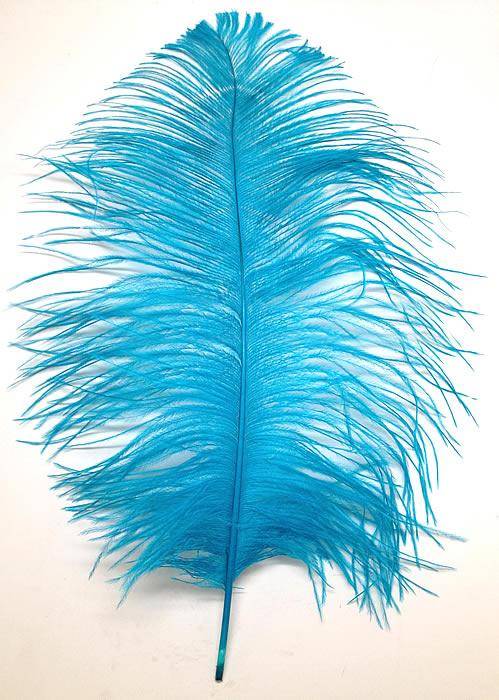 Ostrich Tail Feathers 14-17" Dyed Turquoise - Per 1/2 lb