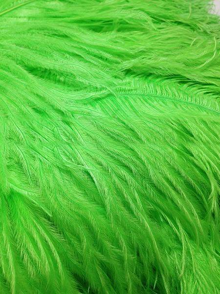 Ostrich Wing Plumes #2 - 25-29" Dyed Lime Green  - Per 1/4 lb