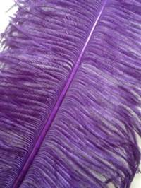 Ostrich Wing Plumes #2 - 25-29" Dyed Purple - Per 1/4 lb