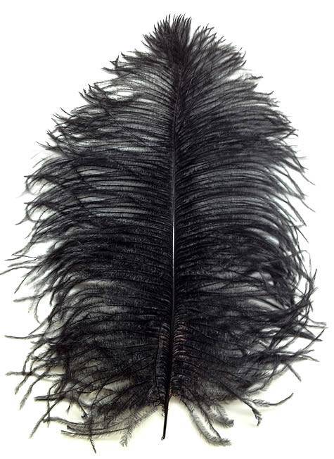 Ostrich Wing Tips 9-13" Dyed Black - Per 1/2 lb