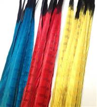 Ringneck Pheasant Tail Feathers 22-24" Dyed Turquoise w/Black Tips - Each