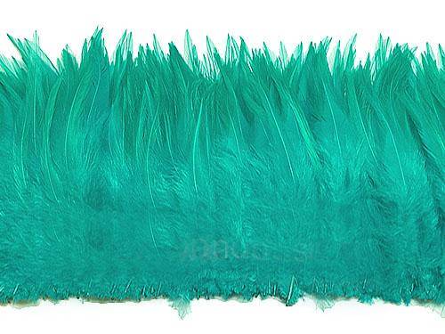 Strung Rooster Saddles 5-7" Dyed Aqua - Per 1/2 lb