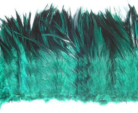 Strung Rooster Saddles 6-7" Dyed Green Teal - Per 1/2 lb