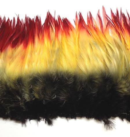 Strung Rooster Saddles 6-7" Dyed Indian Crow - Per 1/2 lb