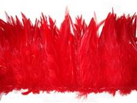 Strung Rooster Saddles 5-7" Dyed Red - Per 1/2 lb