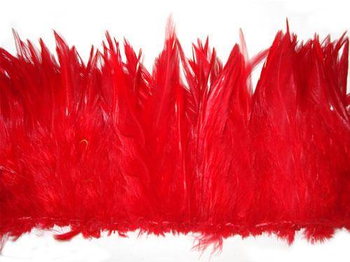Strung Rooster Saddles 5-7" Dyed Red - Per 1/2 lb