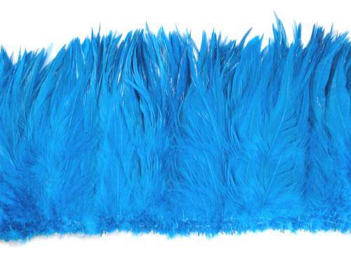 Strung Rooster Saddles 6-7" Dyed Turquoise - Per 1/2 lb