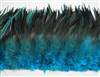 Strung Rooster Saddles 5-7" Dyed Turquoise Over Furnace - Per 1/2 lb