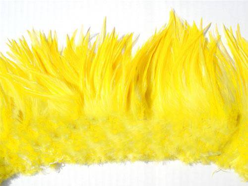 Strung Rooster Saddles 6-7" Dyed Yellow - Per 1/2 lb